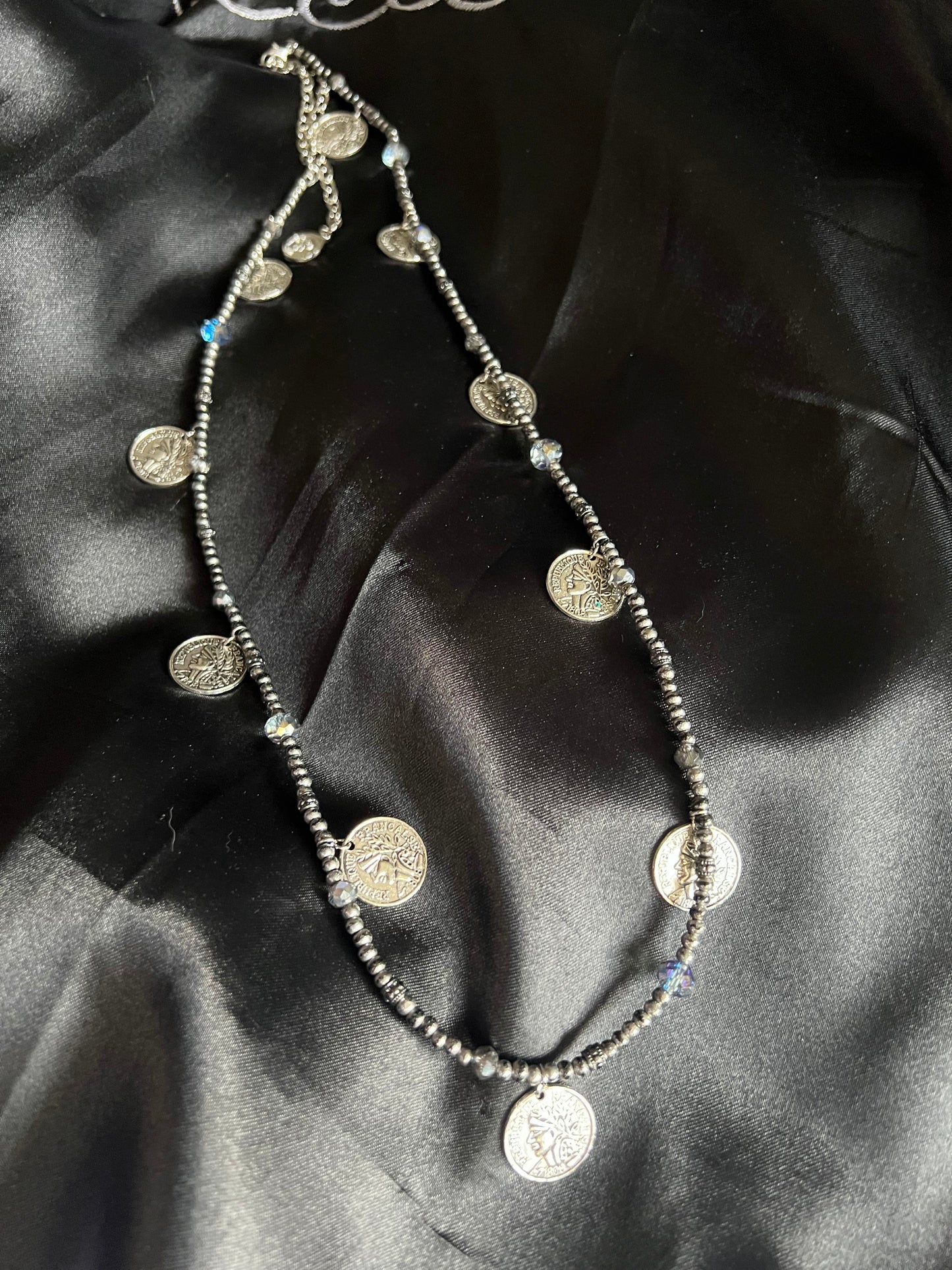 X13 Dark Silver Token Necklace