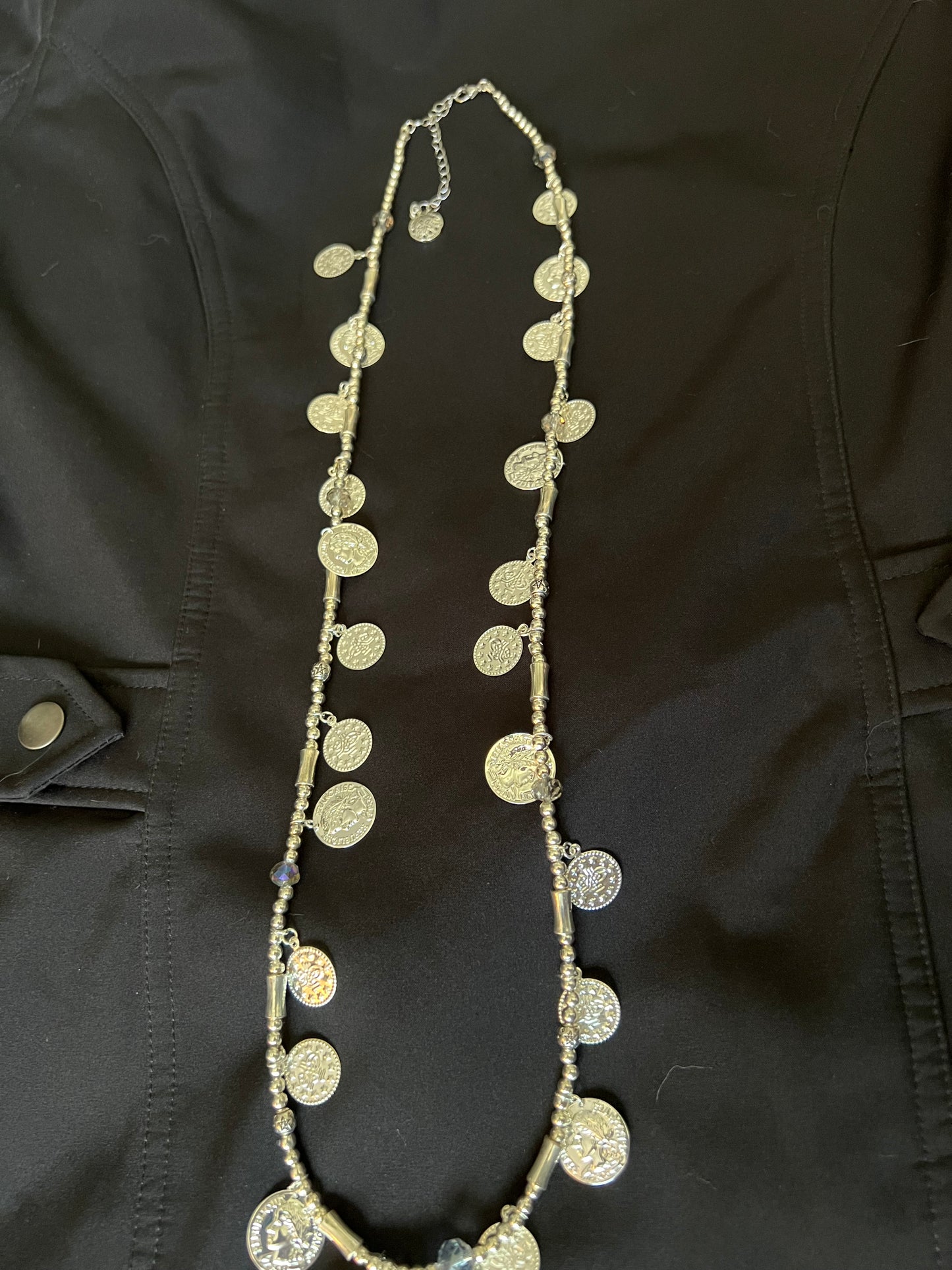 31 Silver on silver Token necklace