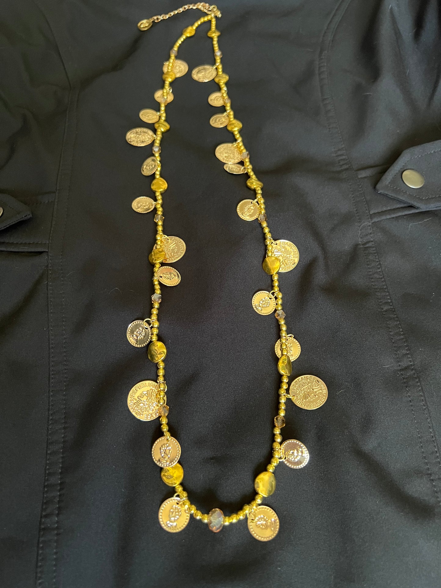 35 Gold and brass Token necklace