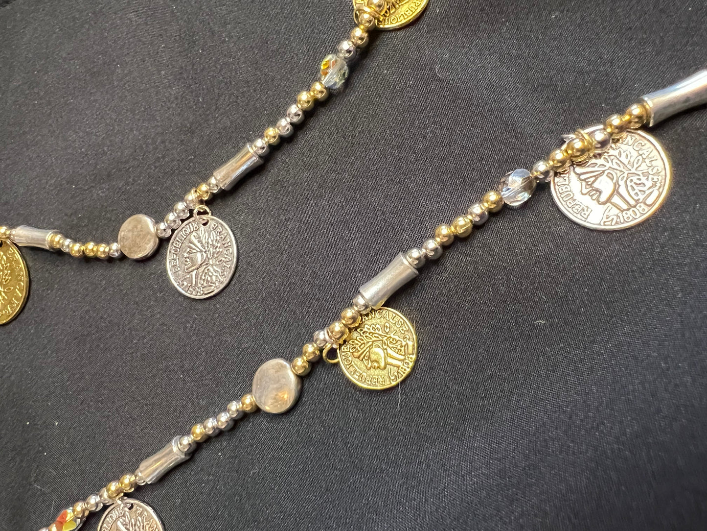 Z10A Silver & Gold Token Necklace