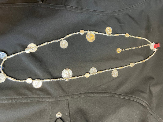 z15A Bright Silver Token Necklace
