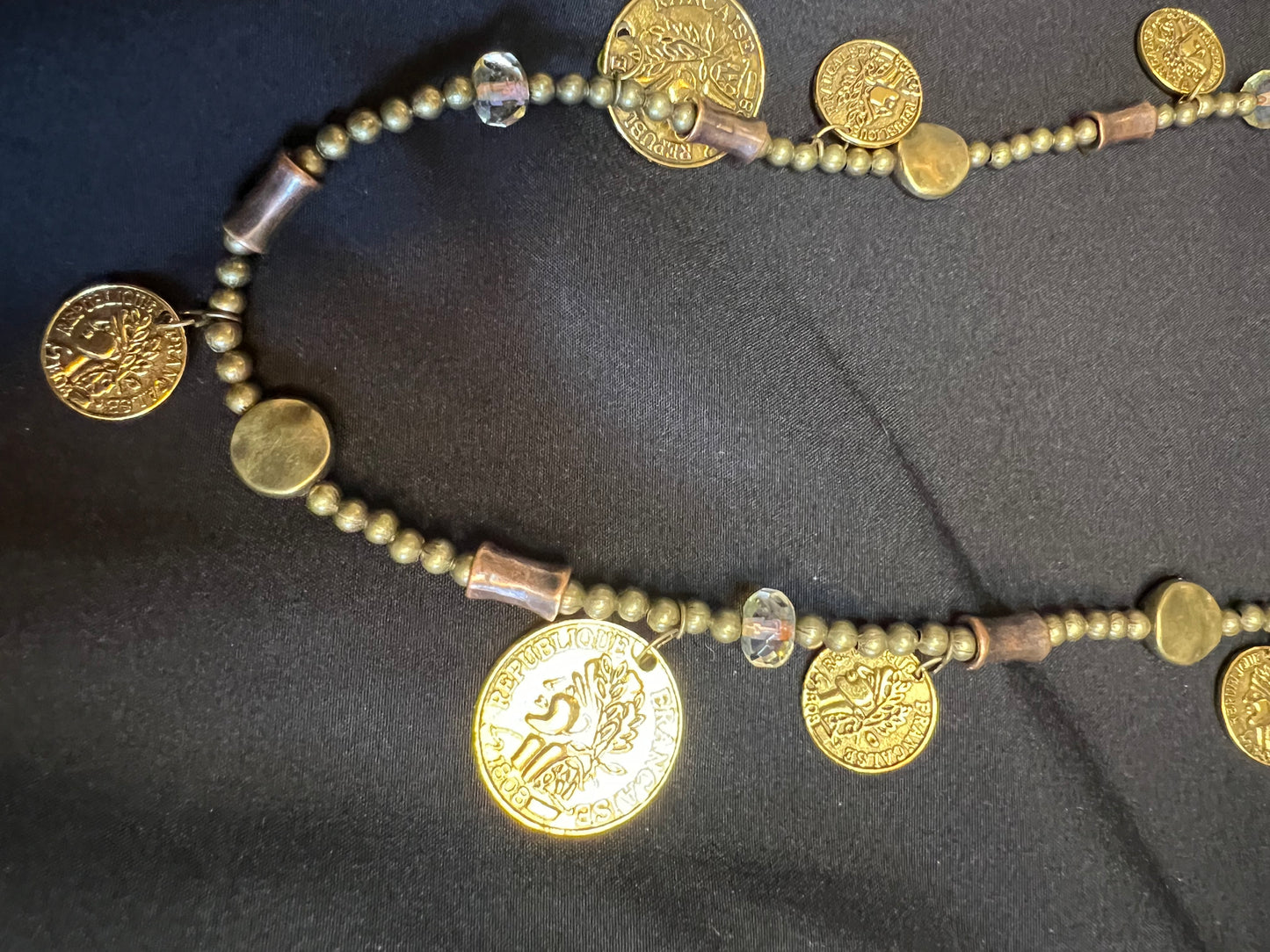 Z01A Bronze/Copper/Gold Token Necklace