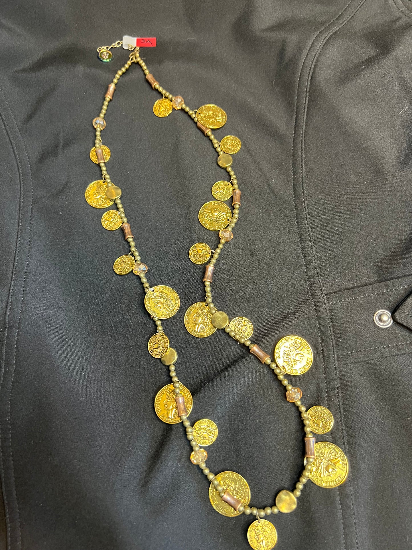 Z03A Bronze/Copper/Gold Token Necklace