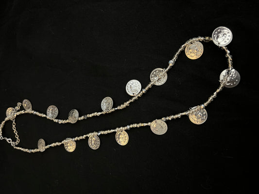 X18 Silver on Silver Token Necklace
