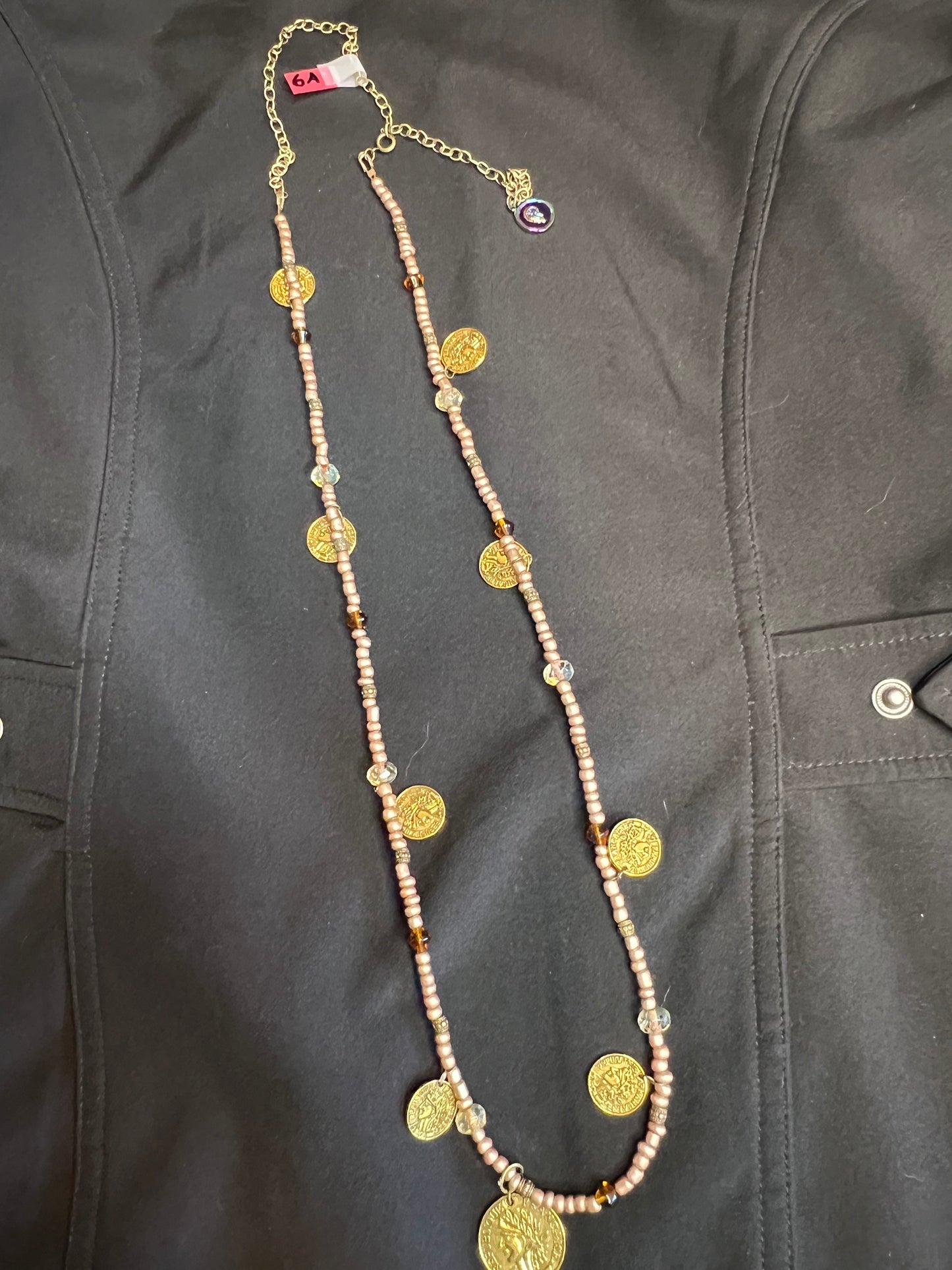 z06A RoseGold/Copper/Gold Token Necklace