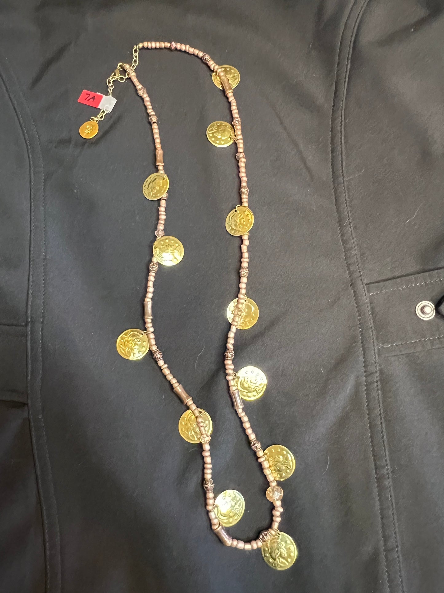 Z07A NOISY RoseGold & Copper Token Necklace