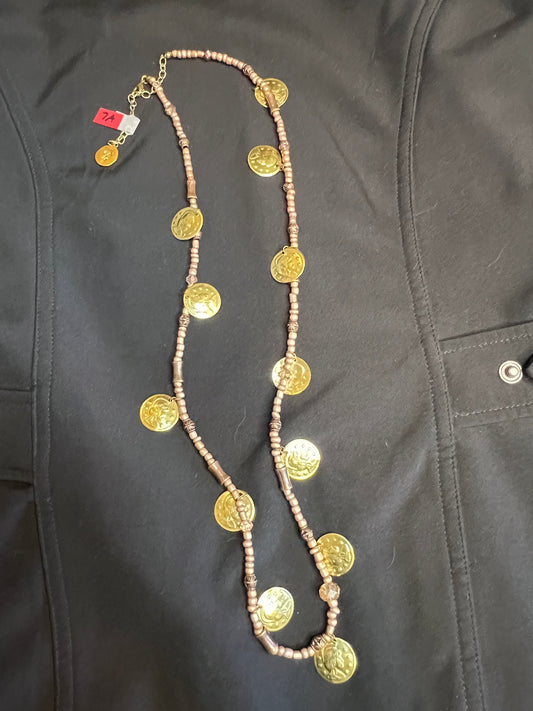 Z07A NOISY RoseGold & Copper Token Necklace