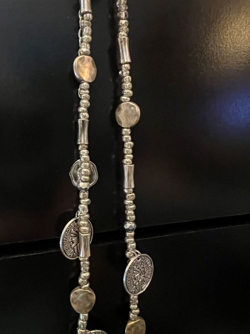 z09A Silver Token Necklace