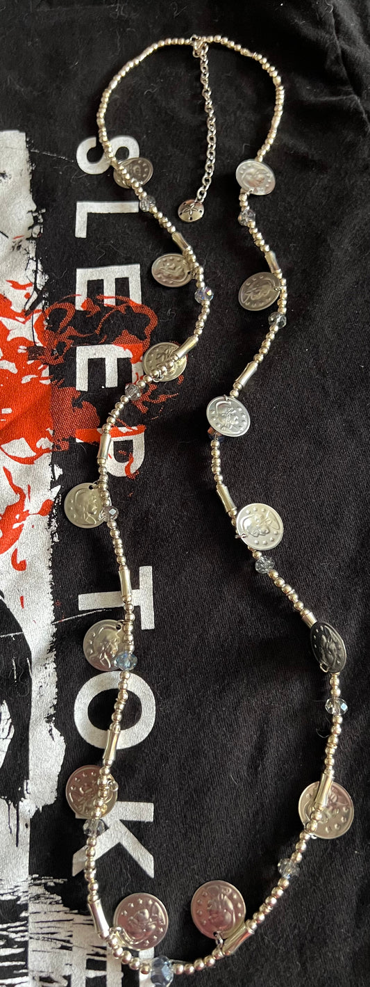 ZA22 Bright Silver Token Dangle "Longboi"
