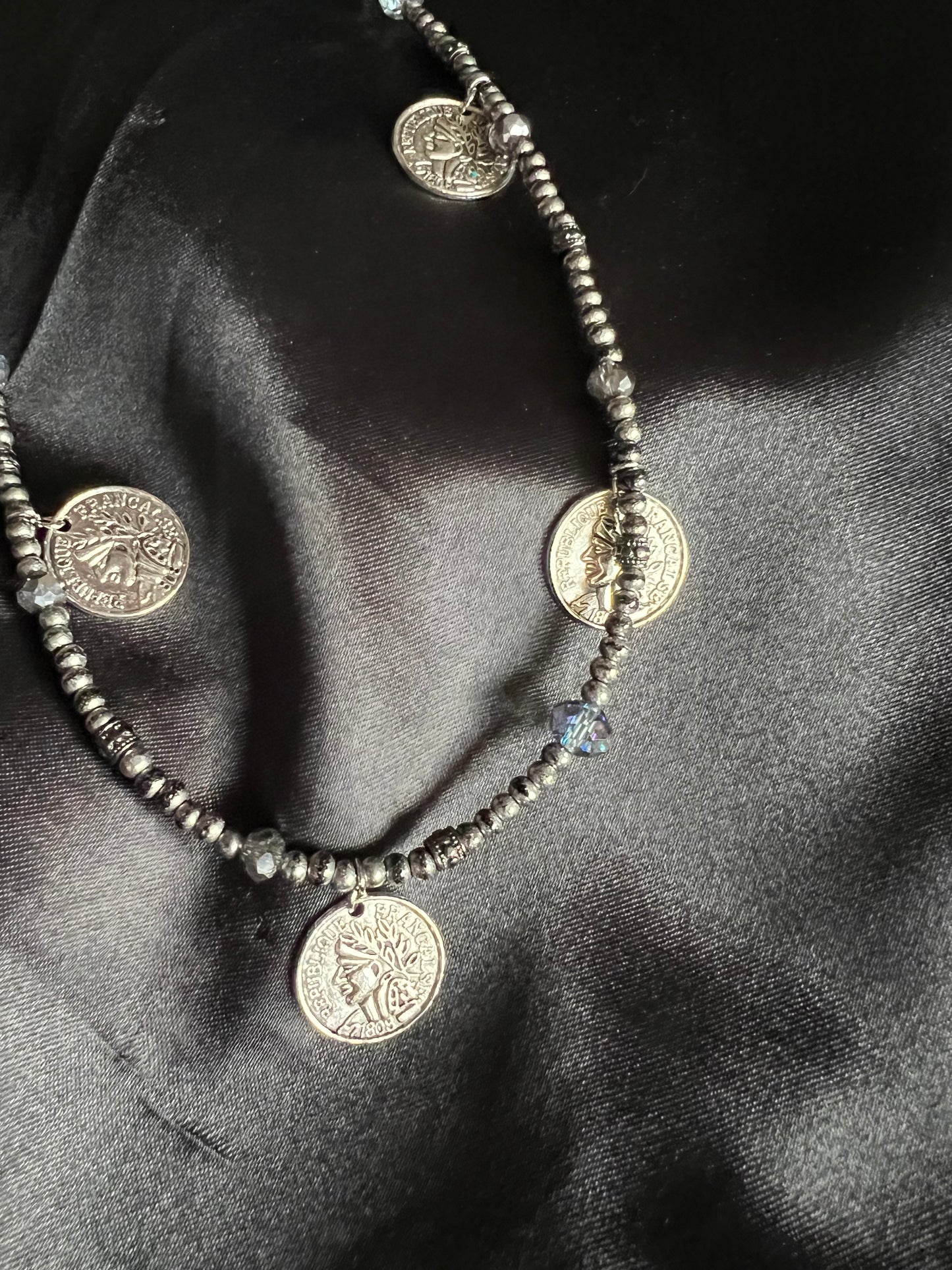 X13 Dark Silver Token Necklace