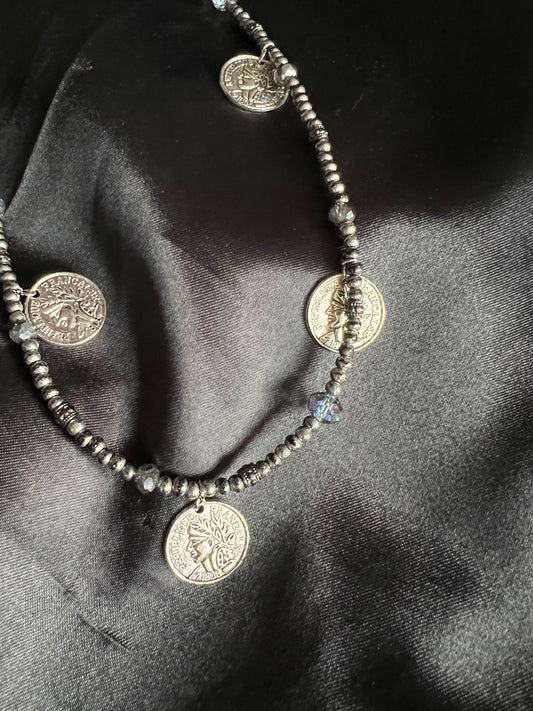 X13 Dark Silver Token Necklace