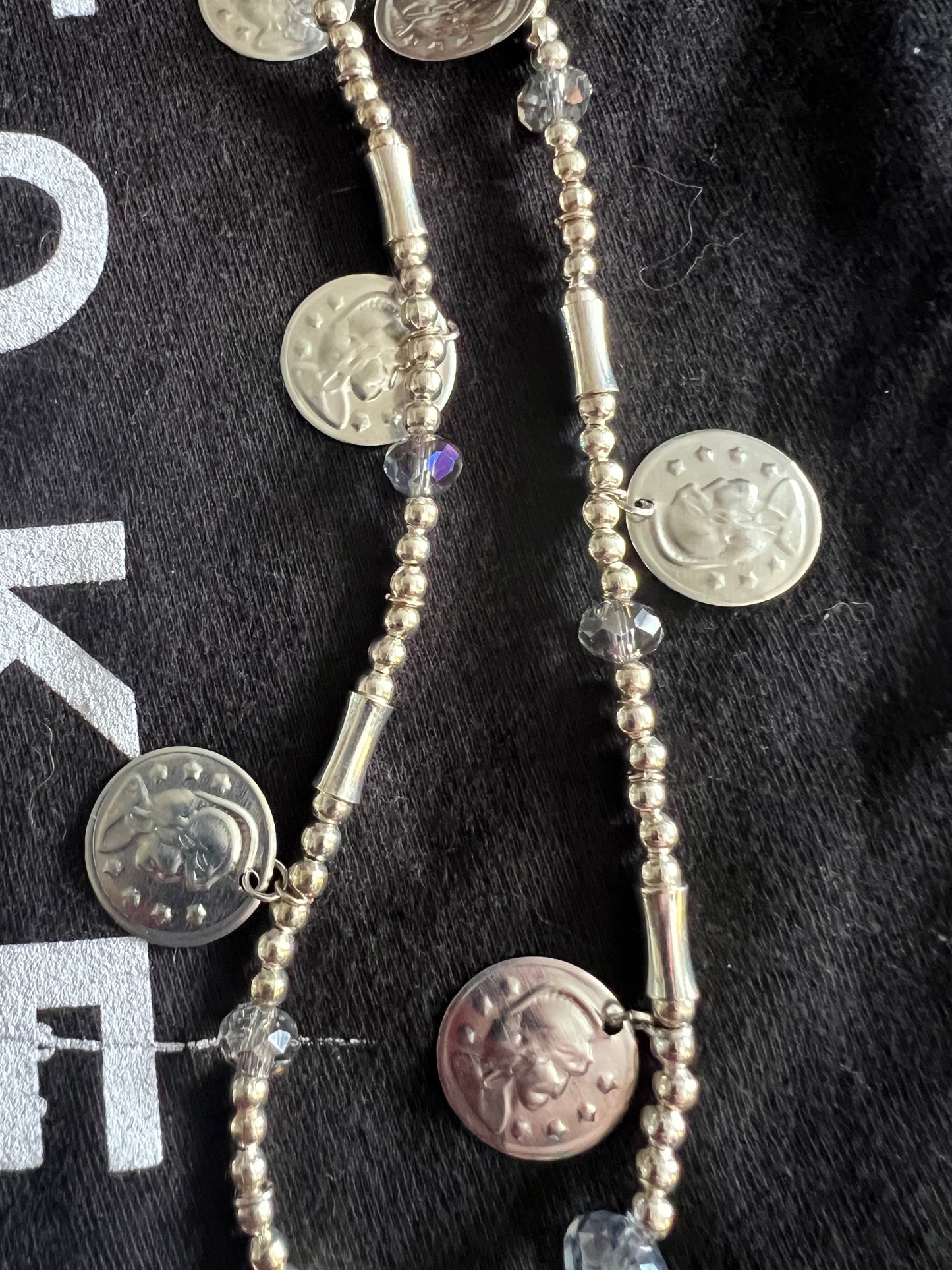 ZA22 Bright Silver Token Dangle "Longboi"