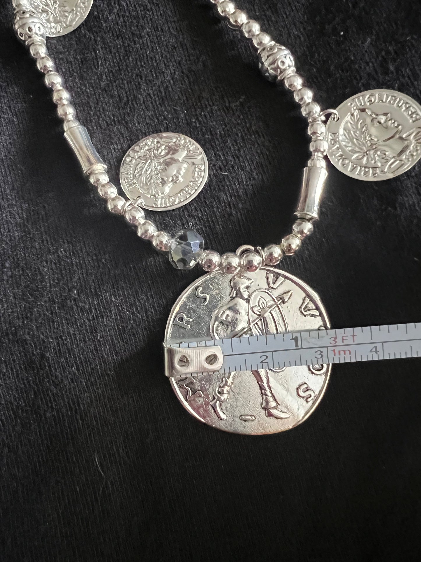 Z23a Bright Silver Token Dangle "Mega"