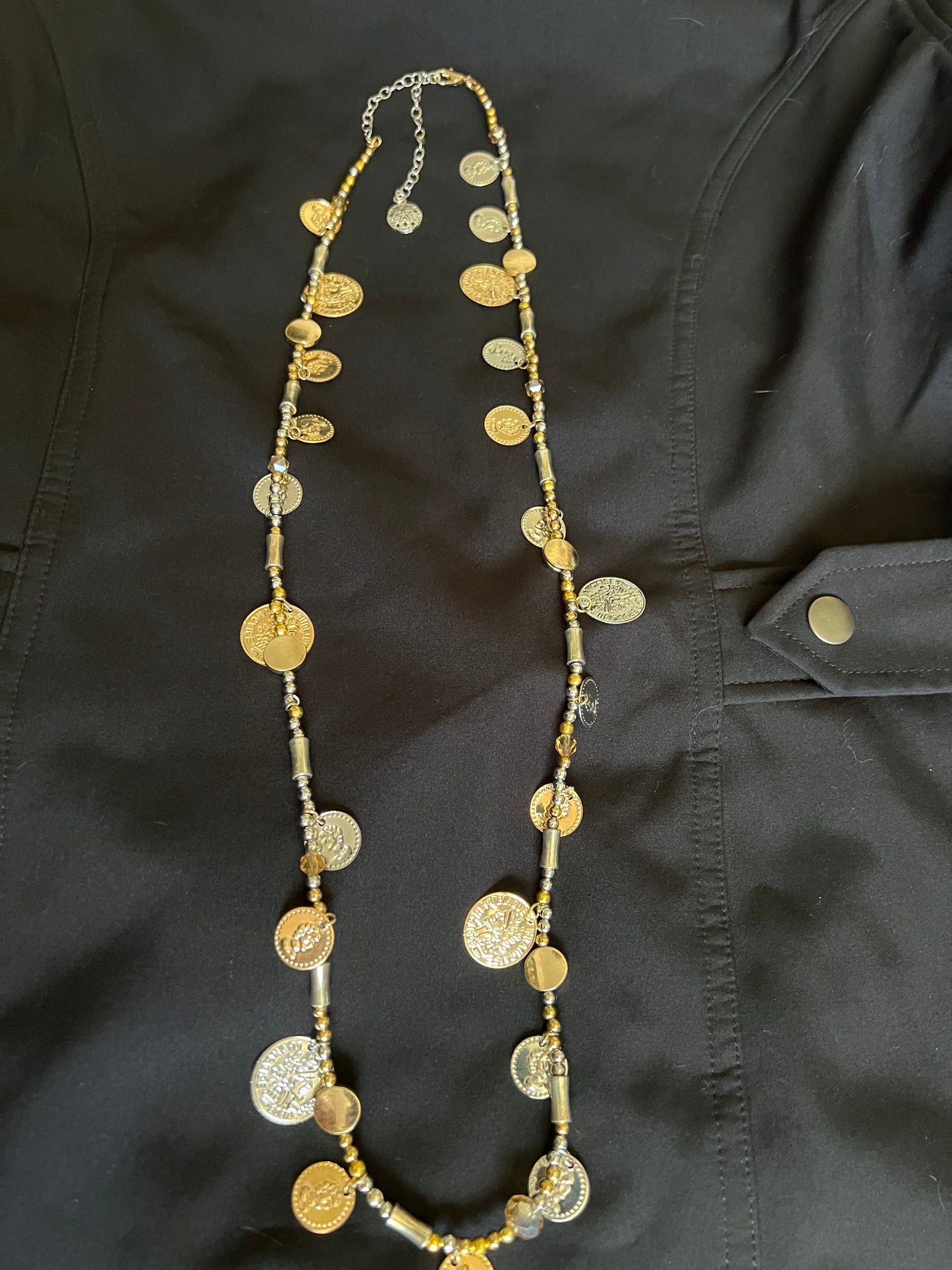 33 Gold and Silver 15 1/2'' Token necklace