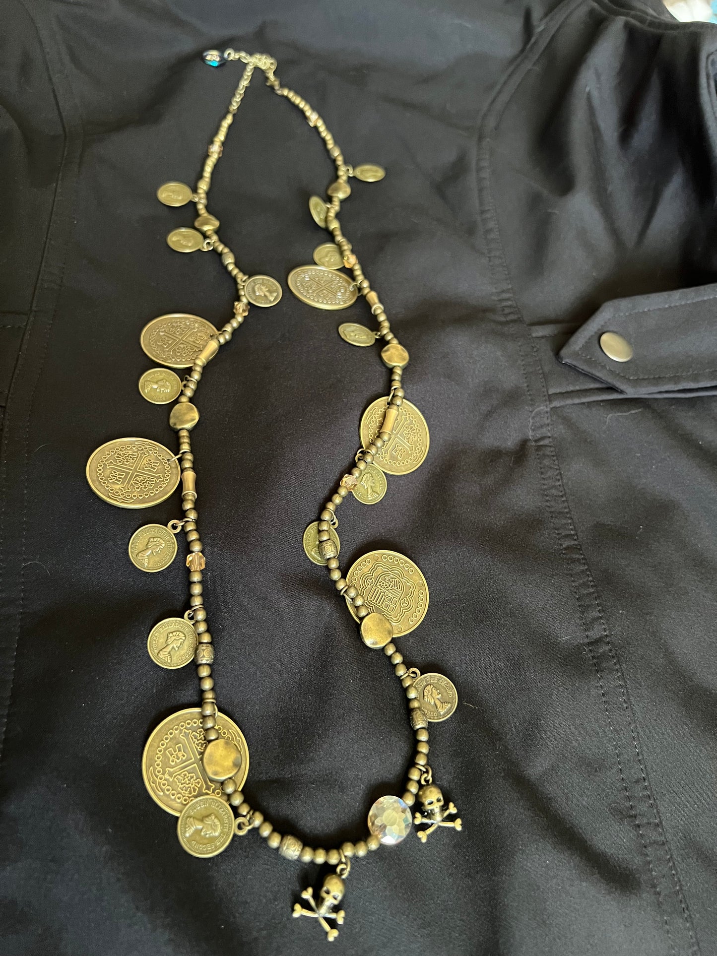 37 Bronze Pirate Token with skull accents