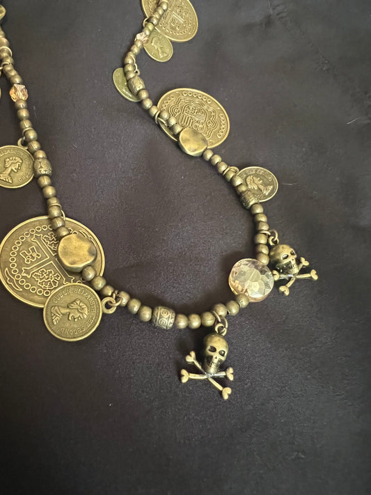 37 Bronze Pirate Token with skull accents